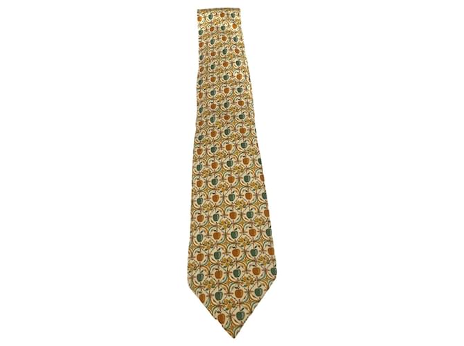 Hermès corbata de hermes Multicolor Seda  ref.357359
