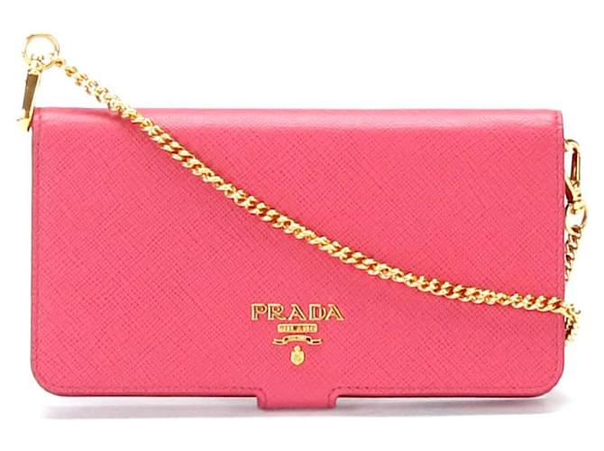 Prada pink wallet on chain hotsell