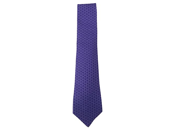 Hermès hermes tie Purple Silk  ref.357422