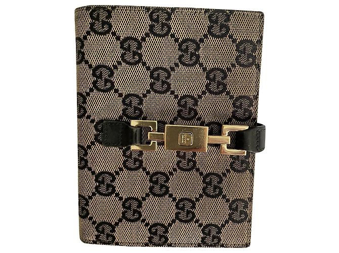 Gucci Monogram Wallet Beige Cloth and Leather