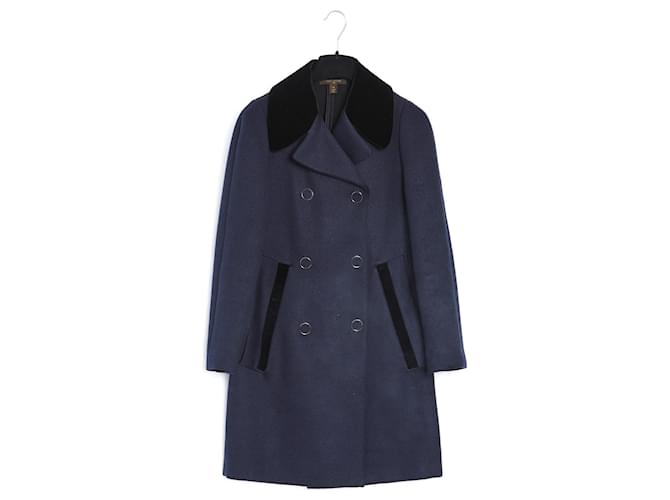 Louis Vuitton Coats, Outerwear Navy blue Wool  ref.357723