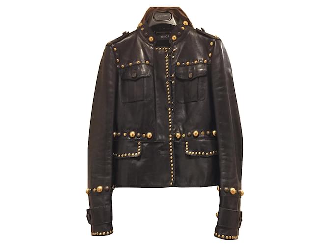 Gucci Jackets Black Leather  ref.357733