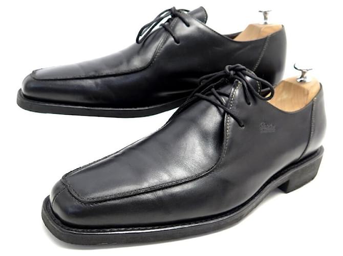 PARABOOT SHOES 9 43 Derby 2 BLACK LEATHER SHOES EYELETS  ref.357827