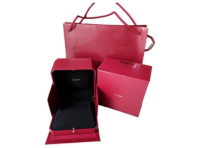 Cartier Authentique Love Juc Bracelet jonc boîte doublée et sac en papier Rouge  ref.358210