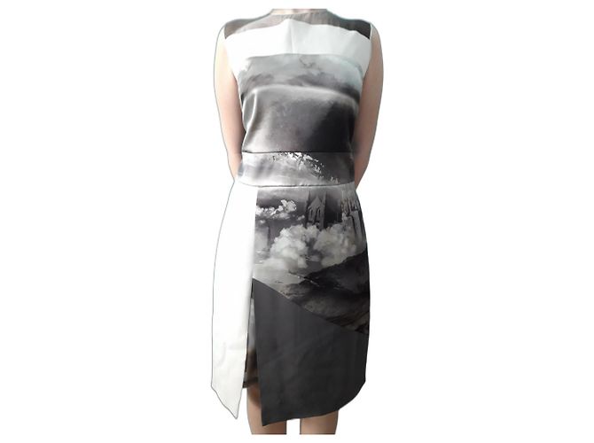 Autre Marque Vestido de patchwork elástico estampado Cady D. Multicor