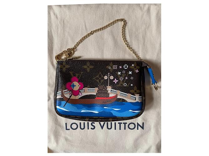 Louis vuitton Christmas mini clutch 2019 Vivienne Venice Brown Cloth  ref.358362
