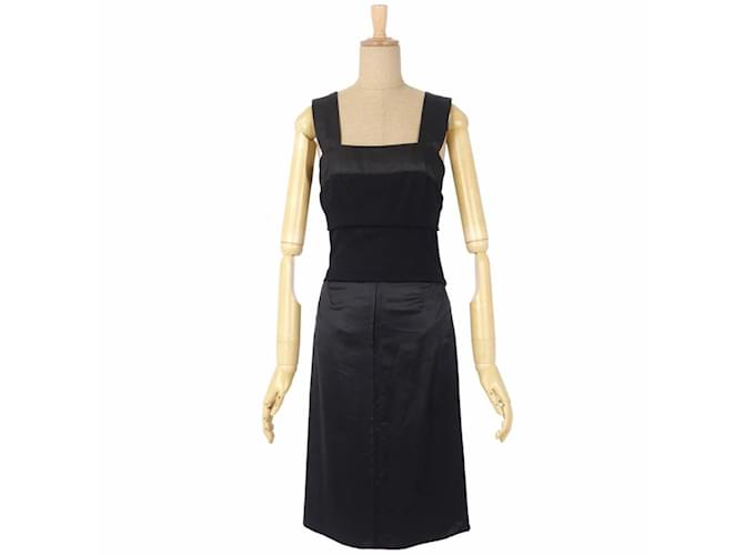 [Used] Louis Vuitton LOUIS VUITTON Sleeveless Dress Dress 36 Wool Tops Black Silk Rayon Triacetate  ref.358484