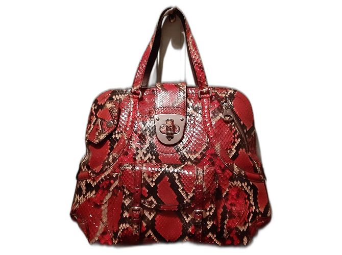 Borsa Alexander Mcqueen in pelle di pitone Multicolore