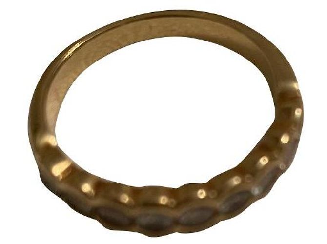 Autre Marque Mezza alleanza in oro giallo con diamanti Gold hardware
