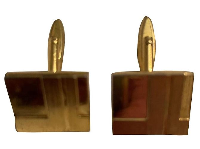 Autre Marque Abotoaduras de ouro com padrões Gold hardware