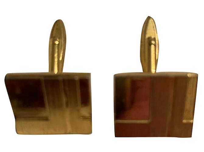 Autre Marque Gold patterned cufflinks Gold hardware