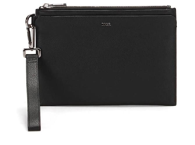 Christian Dior Dior Second Bag Clutch Bag Pouch Black Leather  ref.358781