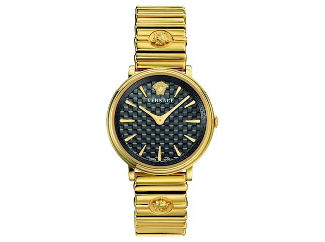 Versace V-circle Logomania Bracelet Watch In White/gold