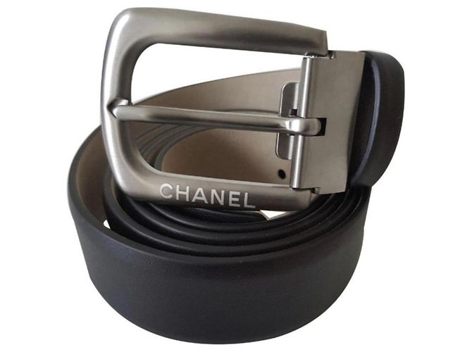 Chanel Men's Belt / calf leather / Size 95 / NEVER SERVED Black