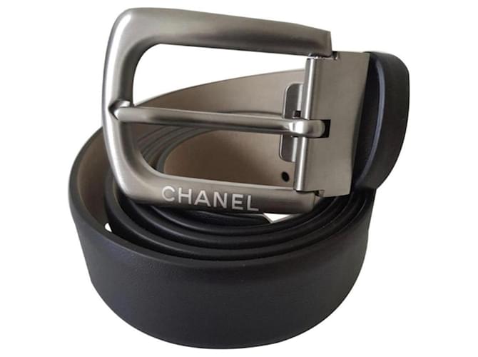 Chanel Ceinture Homme / Cuir de Veau / Taille 95 / Neuve Jamais Servie Noir  ref.358975