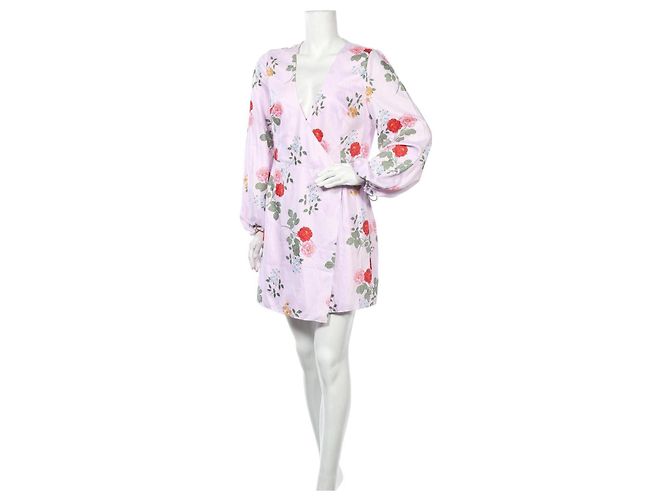 Autre Marque Keepsake Wickelkleid mit Blumenmuster in Rosa Pink