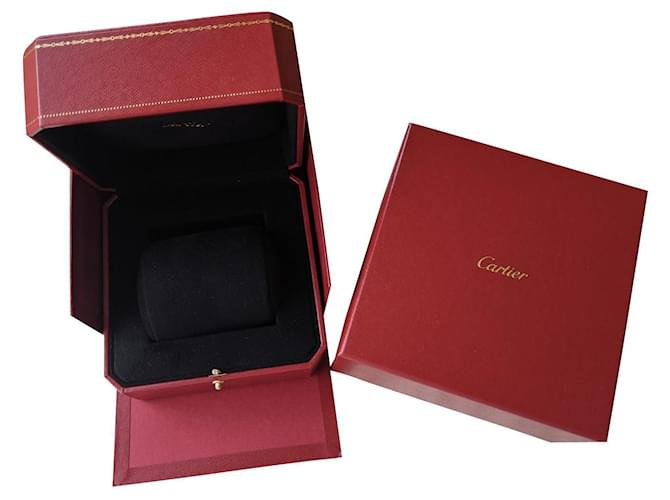 Auténtica bolsa de papel de caja forrada con brazalete y brazalete de Cartier Love Trinity JUC Roja  ref.359098
