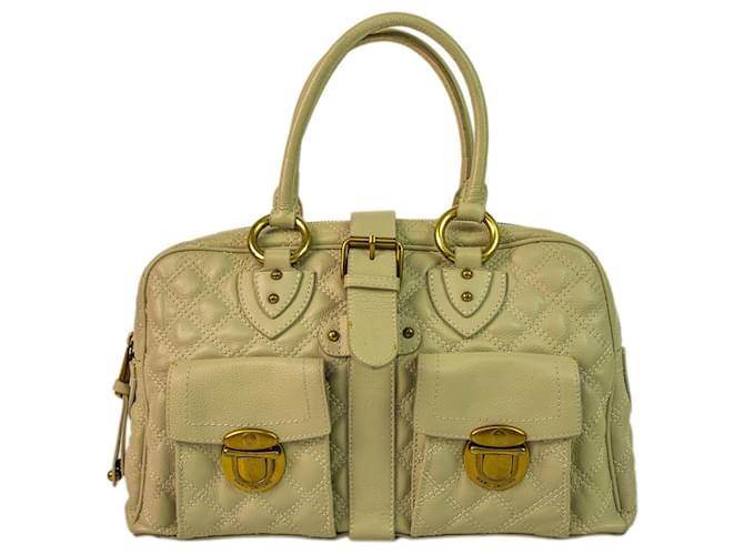Marc by Marc Jacobs Authentic Marc Jacobs Venetia Quilted Bag in Ivory Leather  ref.359147