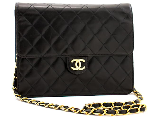 Chanel Classic Flap Negro Cuero  ref.359171