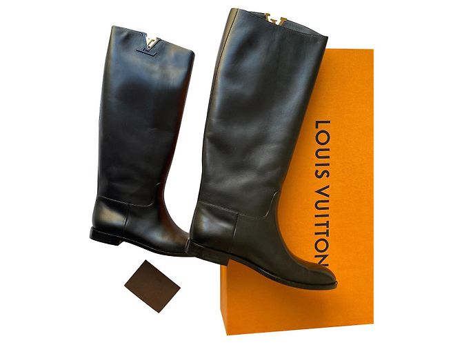 Sofia Coppola Botas Louis Vuitton Skyline de piel negra 41 Negro