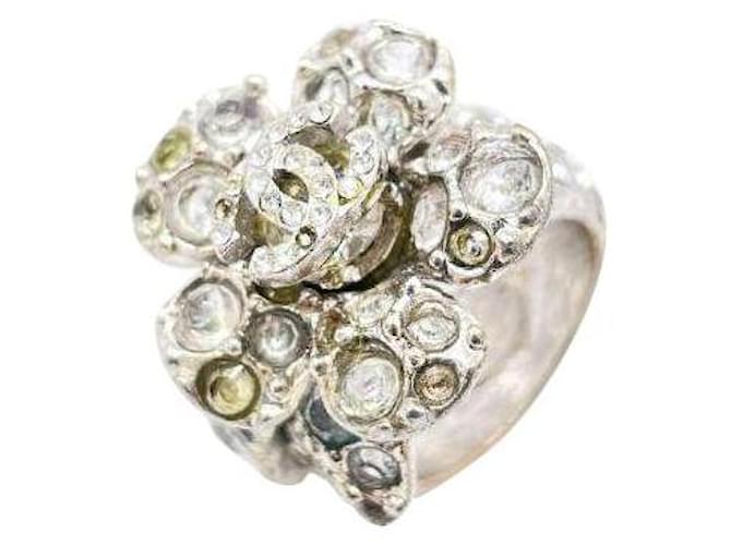 [Used] Chanel Ring Ring Camellia Silver 06V Approx. 13 Q26 Silvery Metal  ref.359313