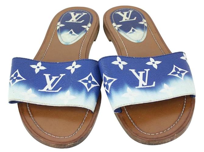 Ancient Greek Sandals Louis Vuitton 36.5 Women's Blue Monogram Escale Lock  It Mules s Slides ref.359456 - Joli Closet