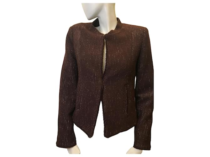Berenice Heather brown jacket Dark brown Polyester  ref.359524