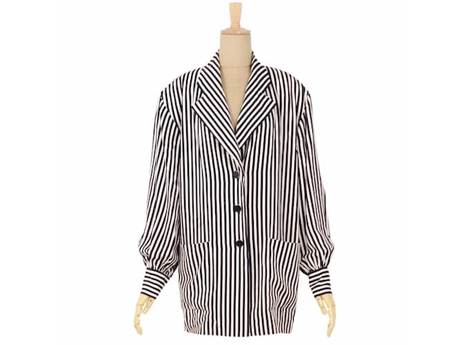 Used] Vintage Christian Dior Jacket 100% Silk Striped Outerwear