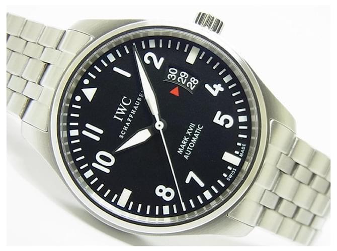 IWC Pilot's watch mark17 Bracelet Specification IW326504 Genuine goods Mens Black Steel  ref.359651