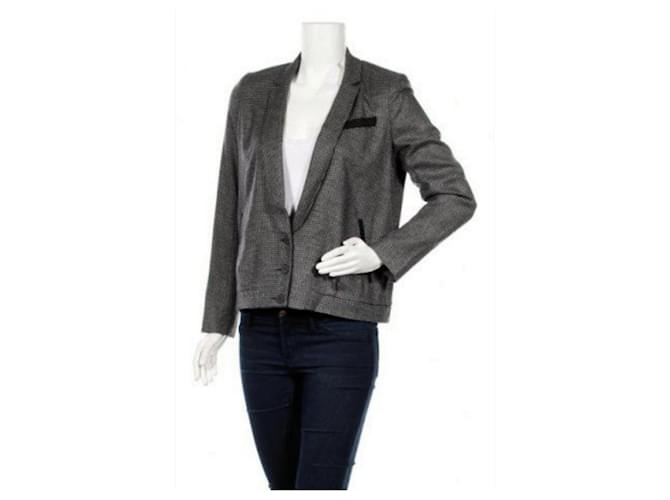 Comptoir Des Cotonniers NAJAC Never Warn Gray Wool Jacket, Size 38 Grey  ref.359688