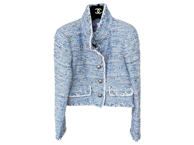 Chanel 7,8Nuova giacca in tweed da K $ Blu  ref.359744