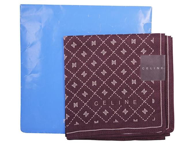Céline Printed Handkerchief  Brown Silk  ref.359882