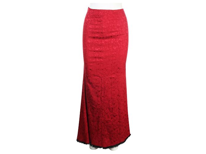 Lolita Lempicka Gonna lunga in seta bordeaux
