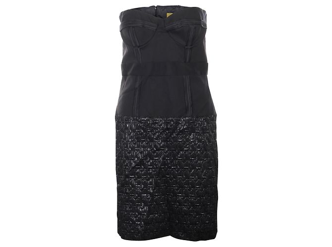 Nicole Miller Vestido estilo bustier negro