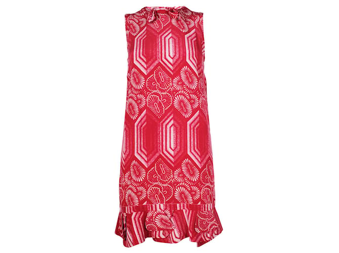 Miu Miu Rotes Kleid mit Schleife Seide  ref.360381