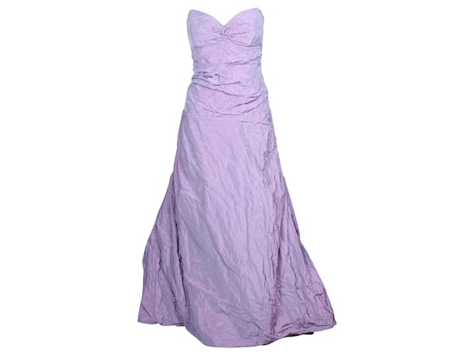 Nicole Miller Purple Strapless Gown Orange Coral Polyester  ref.360494