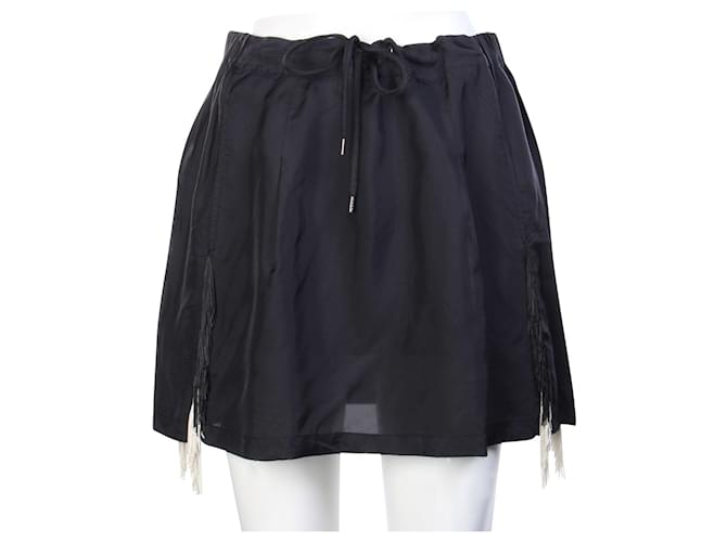 Toga Pulla Black Skirt With Fringes Cellulose fibre ref.360614