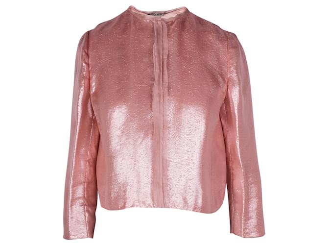 Miu Miu Shiny Pink Jacket Silk  ref.360632