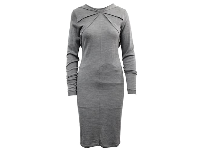 Balenciaga Vestido de punto gris Lana  ref.360649