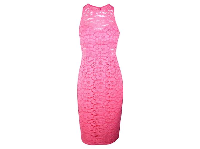 Trina Turk Lace Midi Dress Pink Peach Nylon  ref.360746