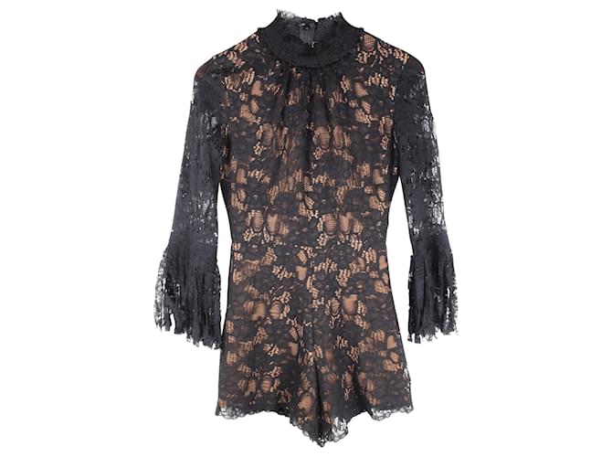 Alexis Long Sleeve Lace Jumpsuit  Black Cotton  ref.360759