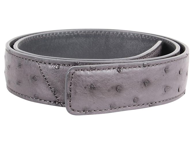 Calvin Klein Black Ostrich Leather Belt