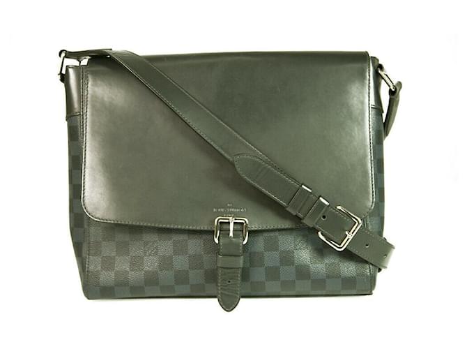 LOUIS VUITTON Damier Graphite Grey Black Messenger Bag Crossbody Business Bag Schwarz Anthrazitgrau Leder  ref.361169