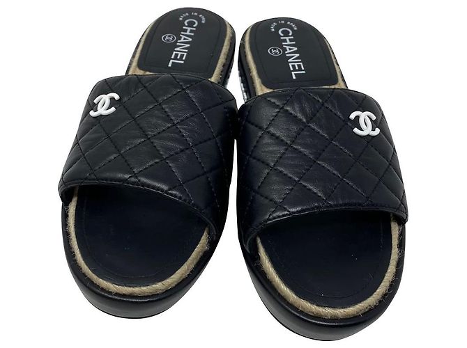 Cambon Chanel sandali Nero Pelle