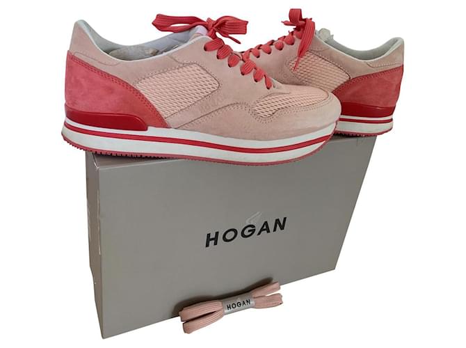 Hogan Basket Daim Rose  ref.361220