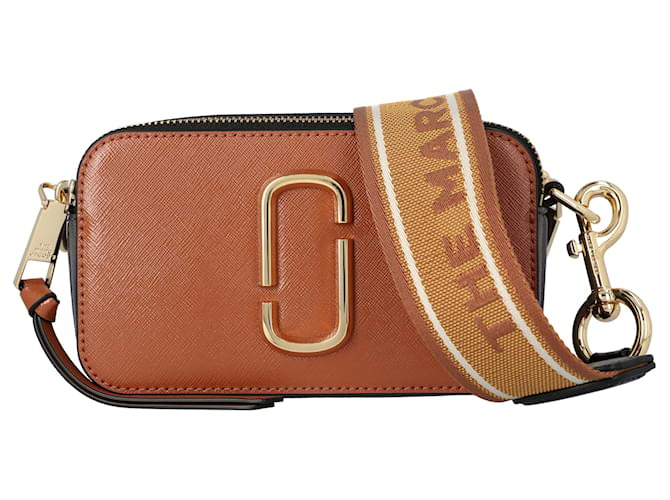 The Snapshot Leather Camera Bag in Orange - Marc Jacobs