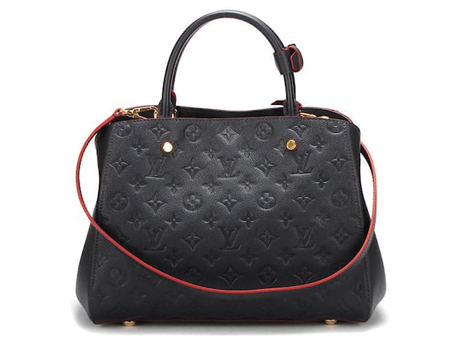 Louis Vuitton Black Monogram Empreinte Montaigne MM Handbag at