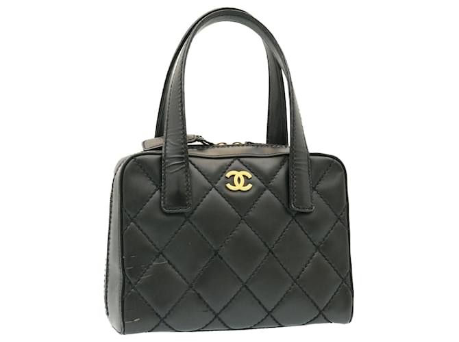 Bolso de mano de Chanel Negro Cuero  ref.361571