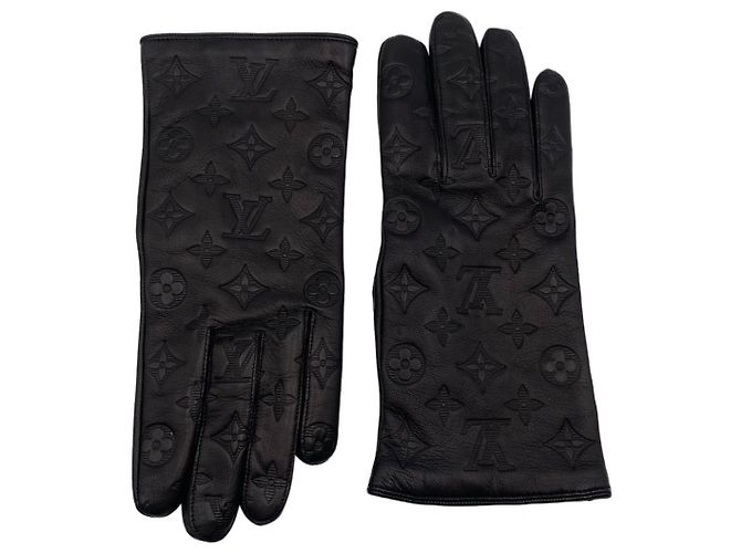 Guanti Louis Vuitton Shadow neri 2021 retail 755€ Nero