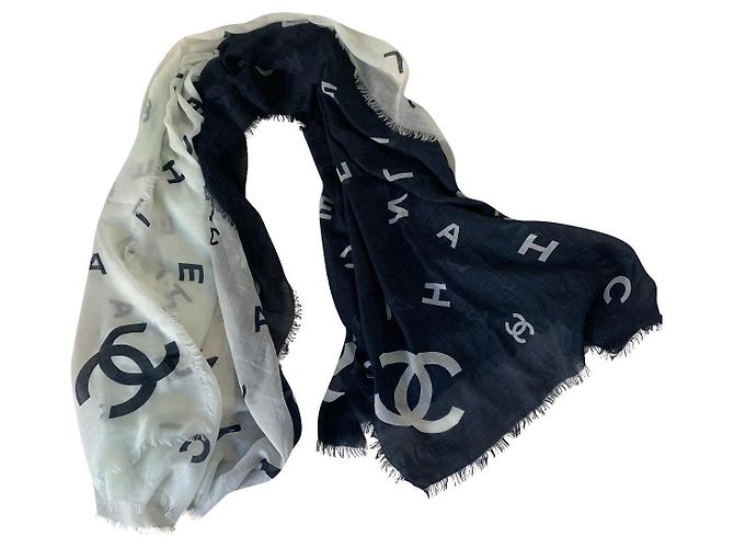 Chanel sciarpe Blu navy Cachemire